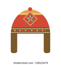 christmas hat decorative icon vector illustration design