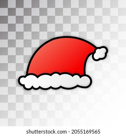 christmas hat design with transparent background
