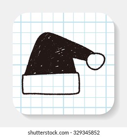 Christmas hat doodle drawing