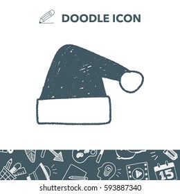 Christmas hat doodle drawing