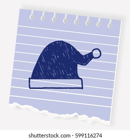 Christmas hat doodle drawing