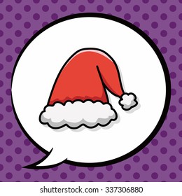 christmas hat doodle, speech bubble