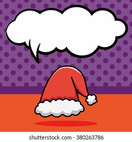 christmas hat doodle, speech bubble