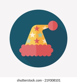 Christmas hat flat icon with long shadow, eps10