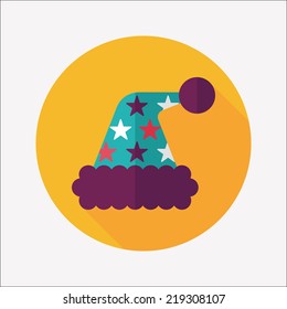 Christmas hat flat icon with long shadow, eps10
