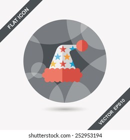 Christmas hat flat icon with long shadow, eps10