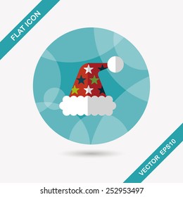 Christmas hat flat icon with long shadow, eps10