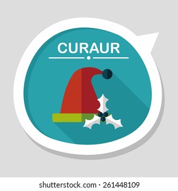 Christmas hat flat icon with long shadow,eps10