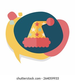 Christmas hat flat icon with long shadow, eps10