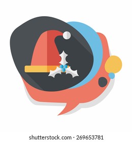 Christmas hat flat icon with long shadow,eps10