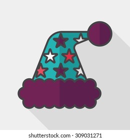 Christmas hat flat icon with long shadow, eps10