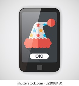 Christmas hat flat icon with long shadow, eps10