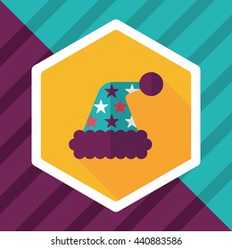 Christmas hat flat icon with long shadow, eps10