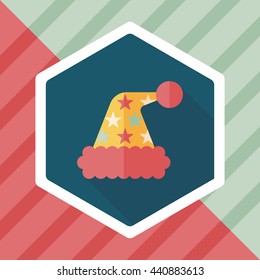 Christmas hat flat icon with long shadow, eps10