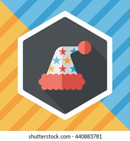 Christmas hat flat icon with long shadow, eps10