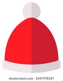 Christmas hat flat icon vector isolated on white background.