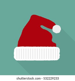 Christmas hat in a flat style icon