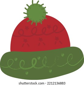 Sombrero de Navidad. Tierras, banderas, etiquetas, burbujas, cintas y pegatinas. Colección de iconos decorativos de Feliz Navidad