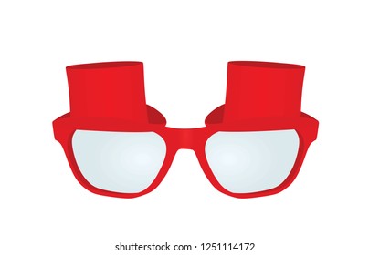 Christmas hat glasses. vector illustration