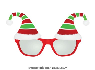 Christmas hat glasses. vector illustration