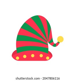 Christmas hat. Green elf hat to decorate your head at Christmas parties.