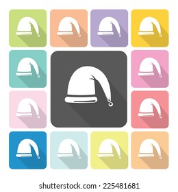 Christmas hat Icon color set vector illustration.