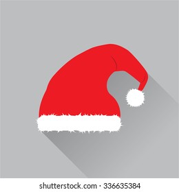 Christmas hat icon. Flat design
