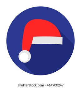 Christmas hat Icon flat For merry christmas and happy new year