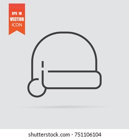 Christmas hat icon in flat style isolated on grey background. For your design, logo. Vector illustration.