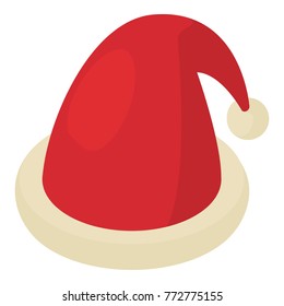 Christmas hat icon. Isometric illustration of christmas hat vector icon for web
