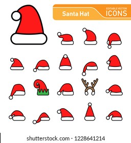 christmas hat icon set