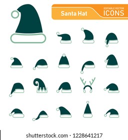 christmas hat icon set