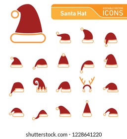 christmas hat icon set
