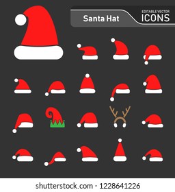 christmas hat icon set