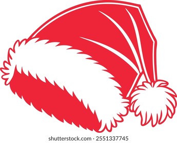 Christmas Hat Icon Silhouette Vector Design Set.