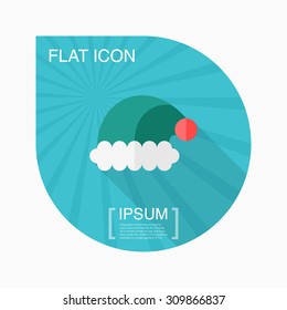 Christmas hat icon, vector illustration. Flat design style with long shadow,eps10