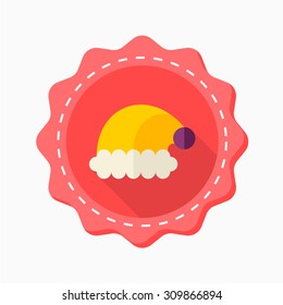 Christmas hat icon, vector illustration. Flat design style with long shadow,eps10