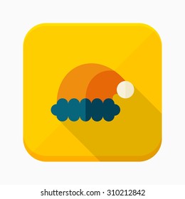 Christmas hat icon, vector illustration. Flat design style with long shadow,eps10