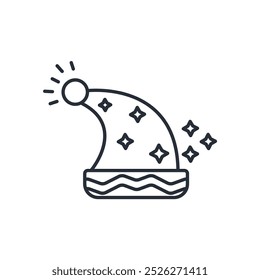Christmas hat icon. vector.Editable stroke.linear style sign for use web design,logo.Symbol illustration.