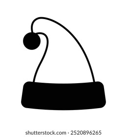 christmas hat icon with white background vector stock illustration