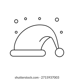Ícone de chapéu de Natal com fundo branco vetor ilustração stock