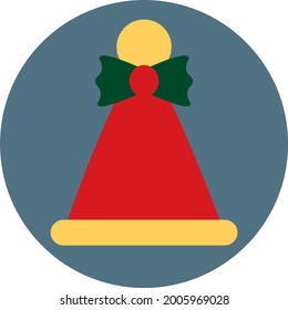 Christmas hat, illustration, vector on a white background.
