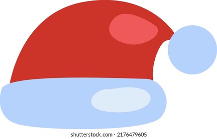 Christmas hat, illustration, vector on a white background.