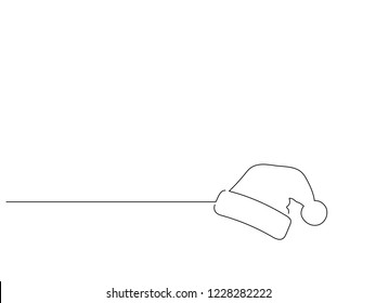 Christmas' hat isolated line drawing, vector illustration design. Christmas collection.