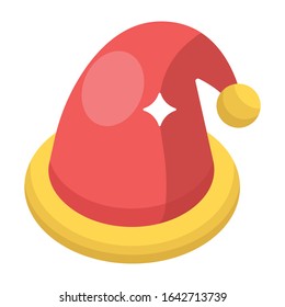 Christmas hat, isometric design vector 