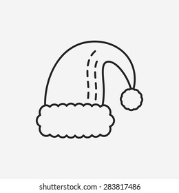 Christmas hat line icon