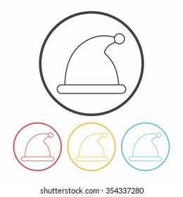 Christmas hat line icon