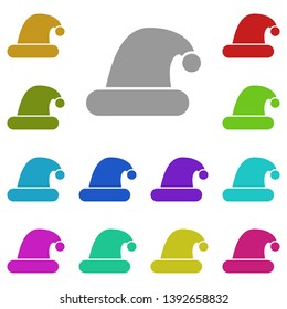 Christmas hat multi color icon. Simple glyph, flat vector of Christmas joy icons for UI and UX, website or mobile application
