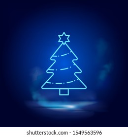 Christmas, hat neon icon. Smoke effect neon style vector icons.