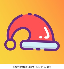 Christmas hat, noel hat flat design vector 